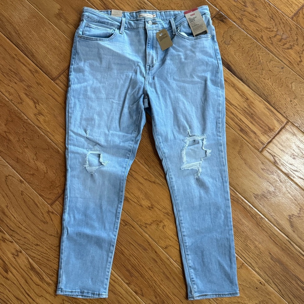 Levi's 721 High Rise Skinny Ankle Jeans Women’s 34 Light Wash Distressed